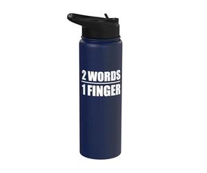 2 Words 1 doigt. Stainless Steel Insulated Water Bottle