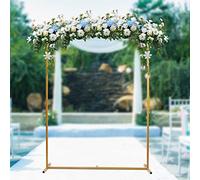 2 x 1.5M Support d'arc de Mariage, Support de Fond doré de Arche de Mariage en Métal Arches de Mariage Rectangulaires pour Mariage, Anniversaire, Anniversaire de Mariage
