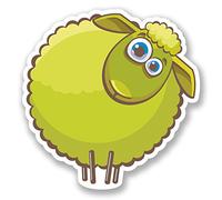 2 x 10 cm Crazy Funny Mouton Sticker en vinyle pour ordinateur portable voiture enfant Skate Surf Camper # 5660 - 10cm x 10cm