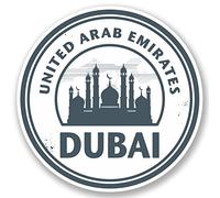 2 x 10 cm Émirats arabes unis en vinyle Motif Dubaï iPad Ordinateur Portable voiture voyage bagages étiquette cadeau # 5110-10cm x 10cm