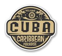 2 x 10 cm en vinyle Motif Cuba Caraïbes voyage bagages Valise Tag en # 5716 - 10cm Wide x 9cm Tall