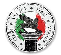 2 x 10 cm en vinyle Motif Venise Italie de Voyage Bagage Ordinateur Portable Drapeau italien # 6642 - 10cm x 10cm