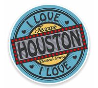 2 x 10 cm Houston Texas USA en vinyle autocollant pour ordinateur portable Voyage Bagage # 9477 - 10cm Wide x 10cm High
