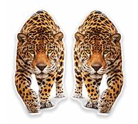 2 x 10 cm Jaguar Panther en vinyle autocollants pour ordinateur portable tigre lion Big Cat # 9645 - 5cm Wide x 10cm Tall