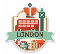 2 x 10 cm London Uk Angleterre Sticker en vinyle pour ordinateur portable voiture voyage Bagage # 9492 - 10cm Wide x 10cm High