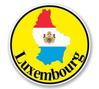 2 x 10 cm Luxembourg drapeau Carte du vinyle autocollant voiture pour ordinateur portable bagages de voyage # 6040 - 10cm x 10cm