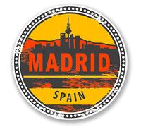 2 x 10 cm Madrid Espagne Sticker en vinyle pour iPad Ordinateur Portable Voyage Bagage # 5852 - 10cm x 10cm