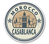 2 x 10 cm Maroc en vinyle Motif Casablanca Voyage bagages Valise Tag cadeau # 5720 - 10cm x 10cm