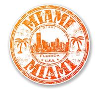 2 x 10 cm Miami Florida USA en vinyle Sticker Bagage de voyage pour ordinateur portable casque USA # 6511-10cm x 10cm