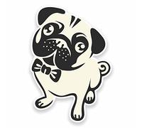 2 x 10 cm pour chien Sticker Tablette pour ordinateur portable cadeau Animal Carlin Chiot Bulldog Fun # présences - 7cm Wide x 10cm Tall