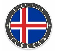 2 x 10 cm Reykjavik Islande drapeau Sticker en vinyle pour ordinateur portable voiture voyage bagages # 9497 - 10cm Wide x 10cm High