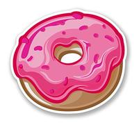 2 x 10 cm Rose Donut Sticker en vinyle pour ordinateur portable voiture vélo pour enfant Fun en # 5689 - 10cm Wide x 9cm Tall
