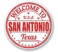 2 x 10 cm San Antonio Texas USA en vinyle autocollant pour ordinateur portable bagages de voyage # 5886 - 10cm x 10cm