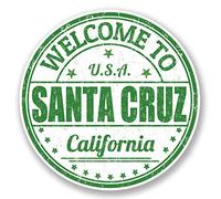 2 x 10 cm Santa Cruz Sticker en vinyle de voyage bagages étiquette Californie USA Fun # 5740 - 10cm x 10cm