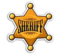 2 x 10 cm Sheriff Badge autocollants en vinyle - Fun Wild West USA Autocollant pour ordinateur portable # 18085 (10cm Grand)