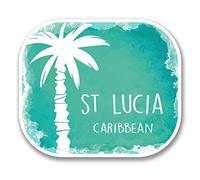 2 x 10 cm St St. Lucia Caraïbes vinyle autocollants pour ordinateur portable Voyage bagages # 6356