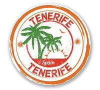 2 x 10 cm Tenerife Espagne Sticker en vinyle pour ordinateur portable voiture voyage étiquette espagnol # 6102 - 10cm x 10cm