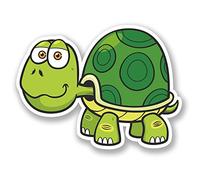 2 x 10 cm Tortue Sticker en vinyle pour iPad Ordinateur Portable voiture vélo VW Camper Van Fun # 5362 - 10cm Wide x 7.5cm Tall