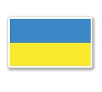 2 x 10 cm Ukraine Drapeau Sticker en vinyle pour ordinateur portable iPad Voiture de voyage Bagage Fun # 5309 - 10cm Wide x 6cm Tall