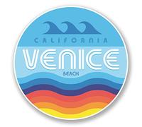 2 x 10 cm Venice Beach Sticker vinyle en Californie USA Bagage Voyage Surf Tag # 6008-10cm x 10cm