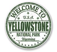 2 x 10 cm Yellowstone National Park USA Sticker en vinyle pour ordinateur portable bagages de voyage # 6782 - 10cm x 10cm