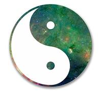2 x 10 cm Yin Yang Sticker autocollants en vinyle pour ordinateur portable voiture Espace Univers Karaté # 6365 - 10cm x 10cm