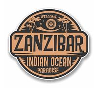 2 x 10 cm Zanzibar Sticker en vinyle pour ordinateur portable Voyage bagages étiquette cadeau fun # 9836-10cm Wide x 9cm High