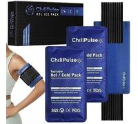 2 X 10 X 12.7 Cm Reusable Cold Gel Ice Pack With Straps-Ice Pack-Painful Cervical Legs,Arms,Knee,Ankle And Forearm