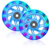 2 X 100mm Led Stunt Scooter Light Up Wheels With Abec 7 Ball Bearings Replacement Wheels Suitable For All Kinds Of Scooters