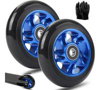 2 X 100mm Scooter Wheels With Aluminum Alloy Wheels And Anti-Lock Bearing Electric Scooter Accessories 100mm Blue