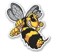 2 x 10cm/100 mm Abeille guêpe Hornet Auto-adhésif Autocollant Vinyle Autocollant pour portable Assurance voiture signer Fun #4637