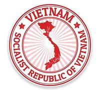 2 x 10cm/100 mm Vietnam Auto-adhésif Autocollant Vinyle Autocollant pour portable Assurance voiture signer Fun #9199