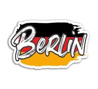 2 x 10cm Berlin Autocollants en Vinyle - Allemagne Drapeau Cool Sticker Laptop Bagages # 18216 (10 cm de Large)