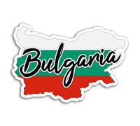 2 x 10cm Bulgarie Carte de drapeau autocollants en vinyle - Sticker Voyage portable bagages # 17085 (10 cm de large)