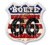 2 x 10cm Route 66 Autocollant Vinyle Ordinateur Portable Voiture Vélo Voyage Bagage USA Amérique #6031 (10cm x 10cm)