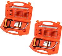 2 x 12 en 1 Set de scie à métaux à main avec valise | Scie à main multifonctionnelle pour le camping & l'extérieur mini scie à fil universelle Scies à onglets pour métal, plastique, verre, carrelage &