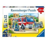 2 x 12 pièces Ravensburger Kinder Puzzle Police et Pompiers 07574
