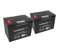 2 X 12V 75Ah Batterie AGM Système Pour Scooter Invacare Comet Pro 15 Km