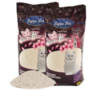 Lyra Pet® | 30 litres Litière pour Chat Silver Cat au Charbon Actif | Parfum de Talc pour Bébé | Naturel en Bentonite | Économique avec Agglomérats | Produit Peu de Poussière | Litière Agglomérante…