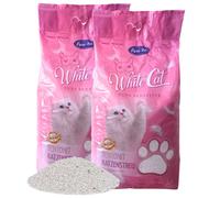 2 x 15 litres de litière pour chat Lyra Pet® White Cat® Pure Sensitive à base de bentonite, sans parfum