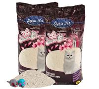 2 x 15 litres Lyra Pet® SilverCat® litière pour chat bentonite avec charbon actif + 2 souris