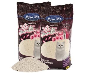 2 x 15 litres Lyra Pet® SilverCat® Litière pour chat Bentonite avec charbon actif