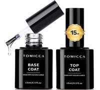 2 X 15 Ml Semi-Permanent Nail Polish Base And Top Coat, No Wipe Top Coat And Base Coat Semi-Permanent Set, Semi-Permanent Gel Nail Polish Manicure Kit