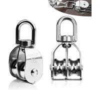 2 X 15 Mm Idler Pulley For Rope 35 Kg Load Capacity Small Double Pulley Set 304 Stainless Steel With Ball Bearing For Ropes Up To 6 Mm