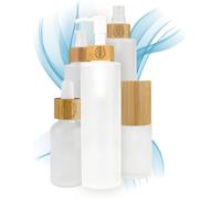 2 X 150ml Matte Glass Soap Dispenser For Filling With Bamboo Cap And Engraving For Liquid Soap,Dishwashing Liquid,Shampoo,Natural Cosmetics