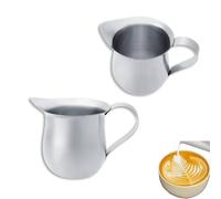 2 X 150ml Réservoir De Mousse De Lait, Réservoir De Crème En Acier Inoxydable Réservoir De Mousse De Lait Tasse À Espresso Tasse À Crème Récipient À Crème Machine À Espresso Café Espresso Accessoires