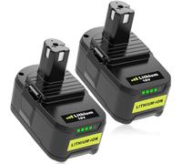 2 X 18V 5,5Ah Remplacement pour Ryobi Batterie RB18L50 RB18L40 RB18L25 RB18L15 RB18L13 pour Ryobi P108 P107 P122 P104 P105 P102 P103 avec Indicateur LED