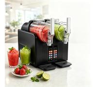 2 x 2,4 L Machine a Glace Italienne pour Particulier | Mode Granité D'une Simple Pression, avec Bac D'égouttage Amovible, pour Usage Domestique et Commercial(Black)