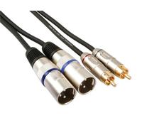 2 x 3-POL. XLR-STECKER AUF 2 x CINCH-STECKER, 1m