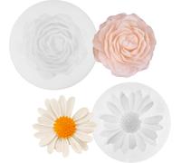 2 X 3d Diy Silicone Moulds,Peony Flower,Daisy Flower,Silicone Candle,For Diy Candle